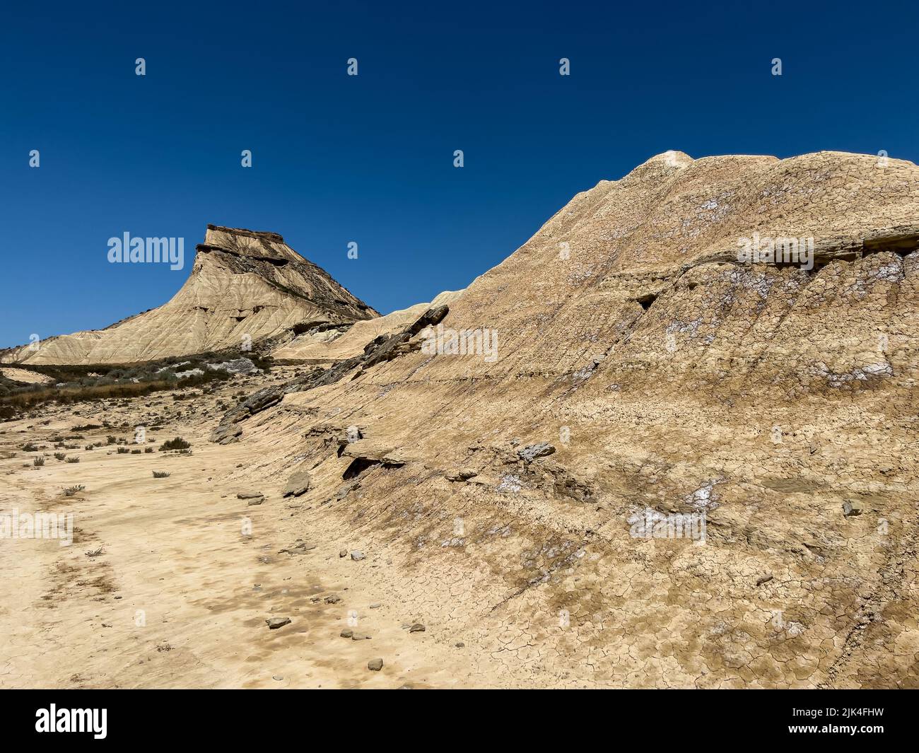 Bardenas Reales est une région naturelle semi-désertique, ou badlands en Navarre Espagne Banque D'Images