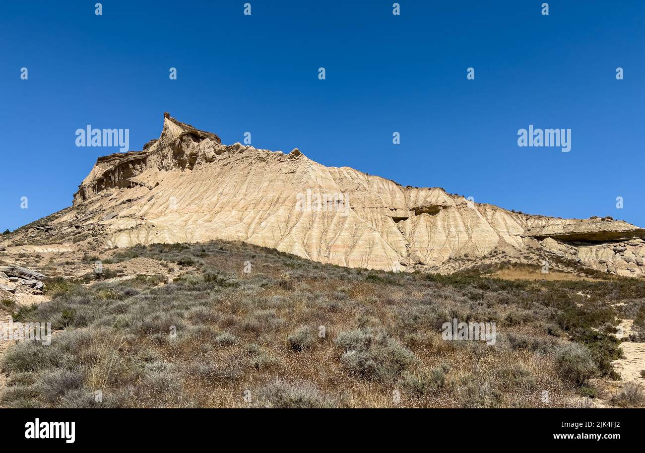 Bardenas Reales est une région naturelle semi-désertique, ou badlands en Navarre Espagne Banque D'Images