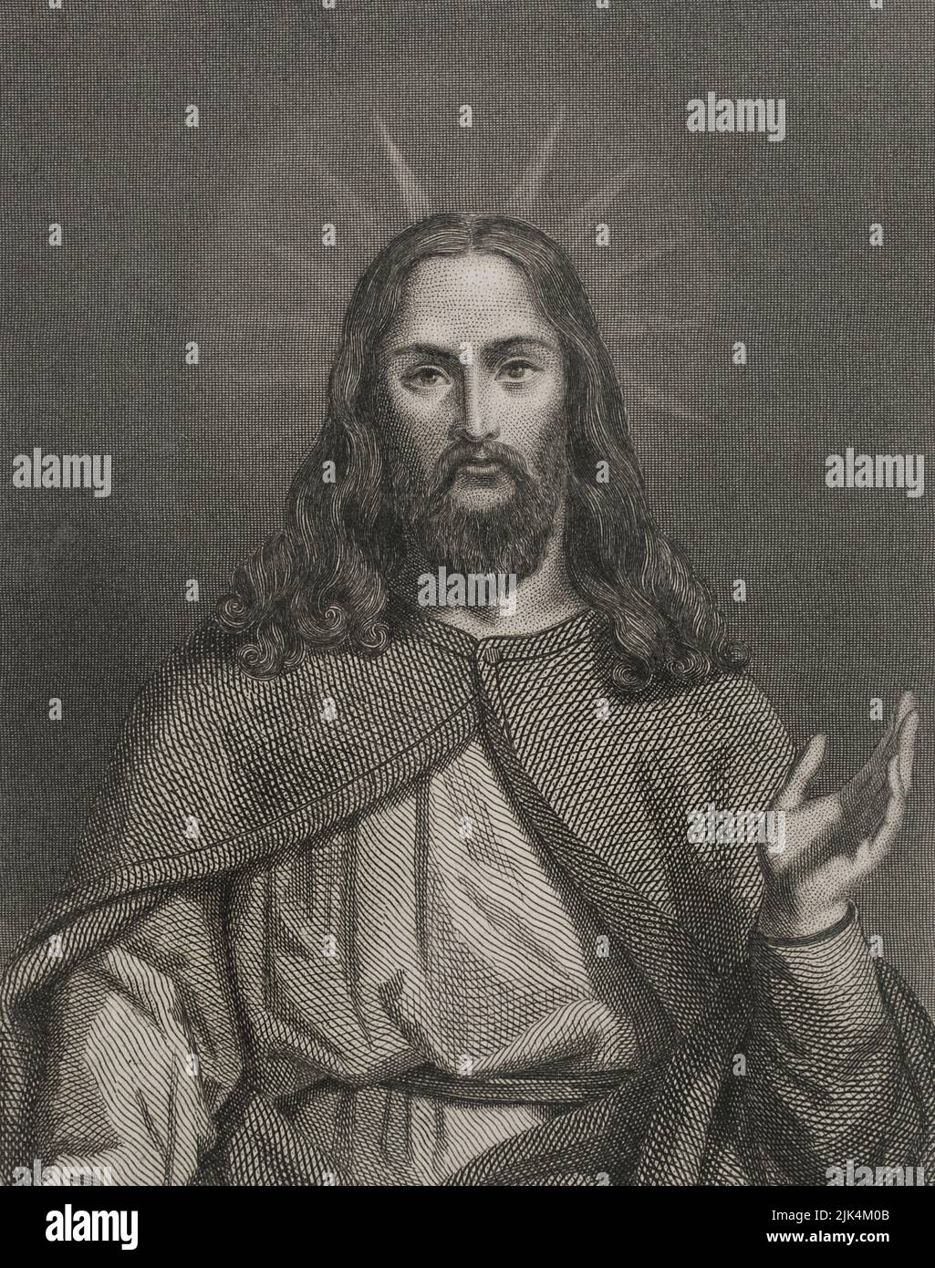 Jésus-Christ. Gravure. 'Historia Universal', par César Cantú. Volume II, 1854. Banque D'Images