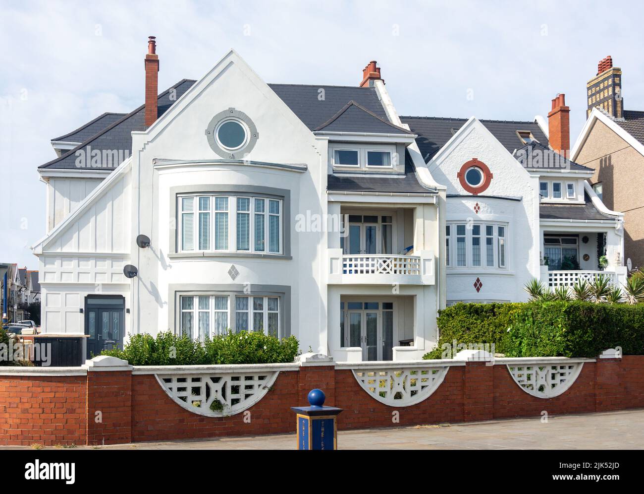 Maison d'époque en bord de mer, Esplanade, Porthcawl, Bridgend County Borough (Pen-y-bont), pays de Galles (Cymru), Royaume-Uni Banque D'Images