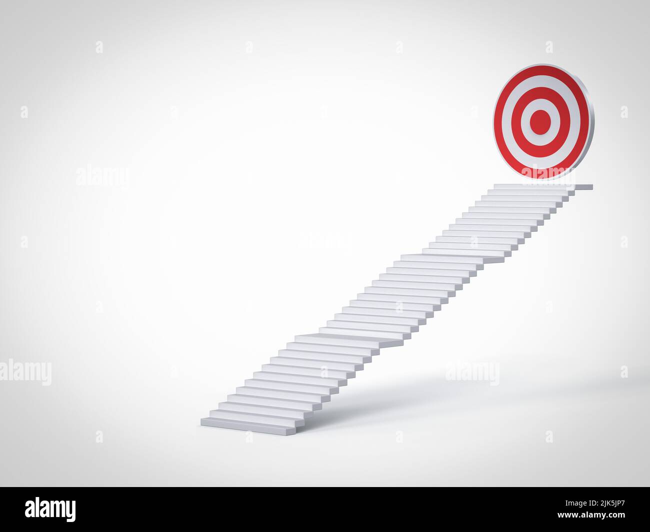 Le concept de la cible d'affaires avec 3D escaliers de rendu conduit à la cible dartboard Banque D'Images