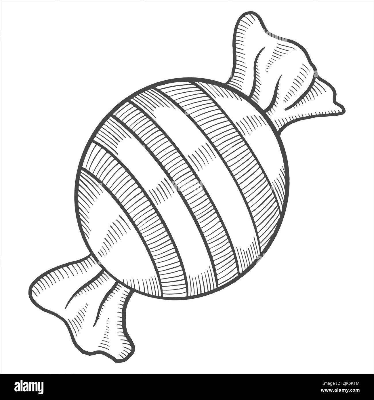 dessin dessiné à la main avec dessin vectoriel de style contour, bonbon ...