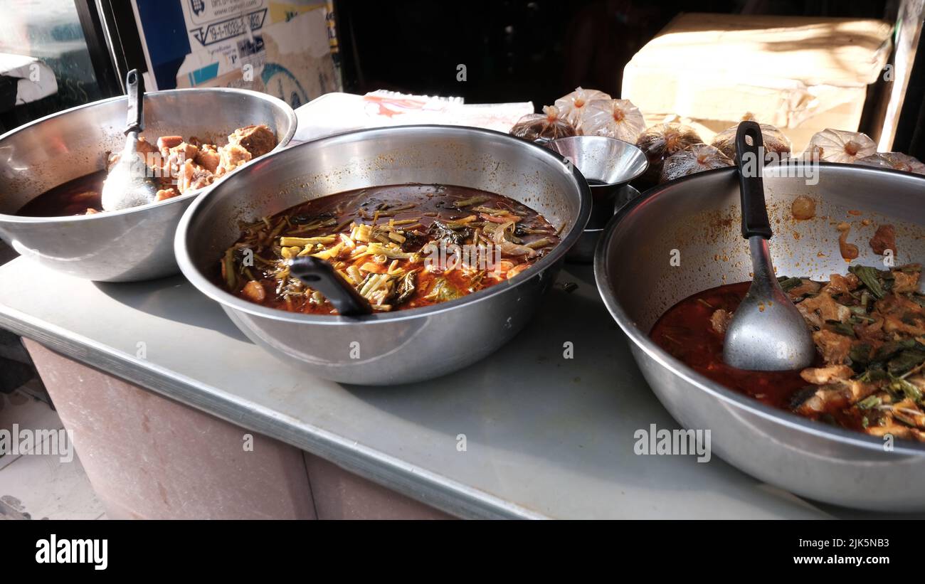 Hot Pot Fast Food Thai style vendeur de rue Bangkok Thaïlande Banque D'Images