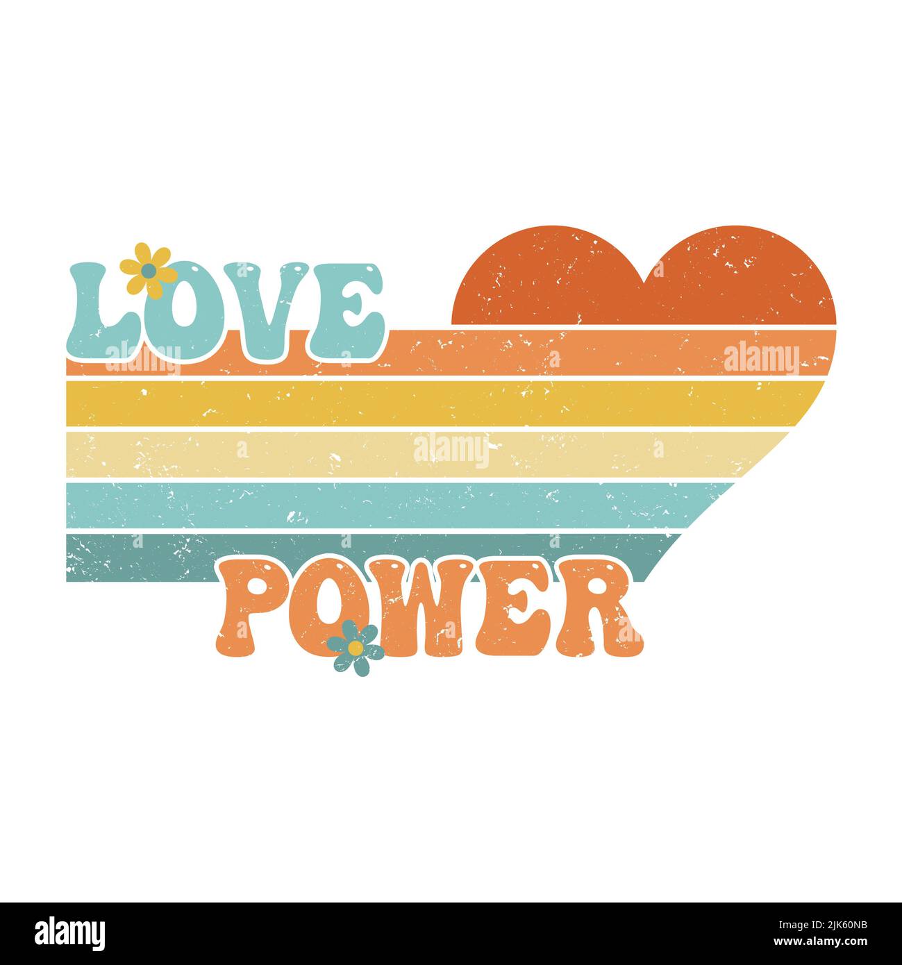 Love Power - motif coeur rétro Love Banque D'Images