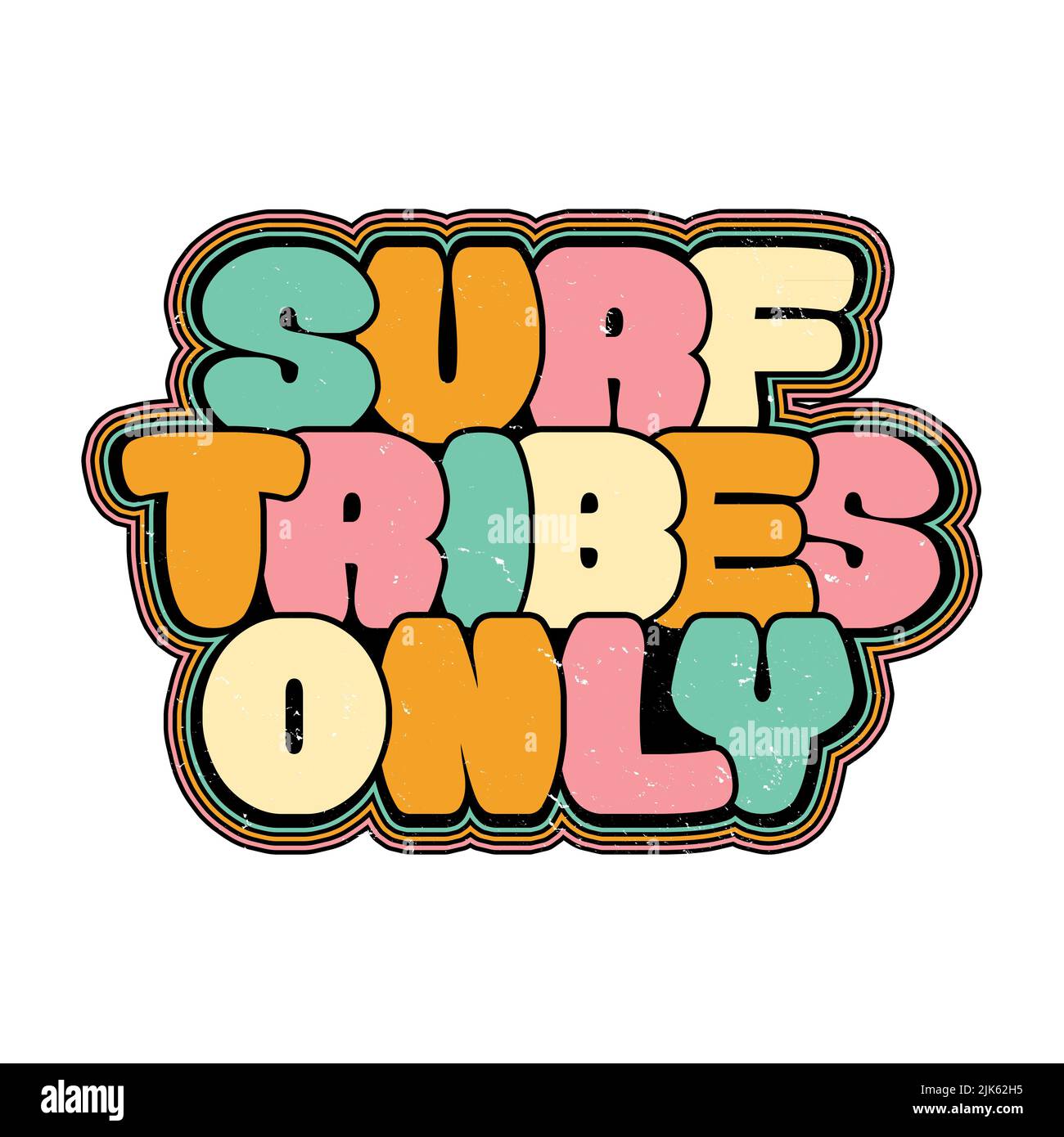 Surf Tribes uniquement - motif surf rétro Banque D'Images