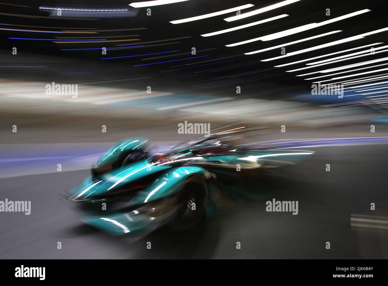 09 EVANS Mitch (nzl), Jaguar TCS Racing, Jaguar I-Type 5, action lors de l'ePrix de Londres 2022, 9th rencontre du Championnat du monde de Formule E de la FIA ABB 2021-22, sur l'Excel Londres de 30 juillet à 31, à Londres, Royaume-Uni - photo Eric Alonso / DPPI Banque D'Images