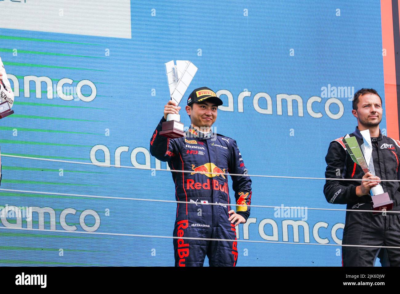 IWASA Ayumu (jpn), DAMS, Dallara F2, podium lors de la ronde 10th du Championnat de Formule 2 de la FIA 2022, de 28 juillet à 31, 2022 sur la Hungaroring, à Mogyorod, Hongrie - photo Antonin Vincent / DPPI Banque D'Images