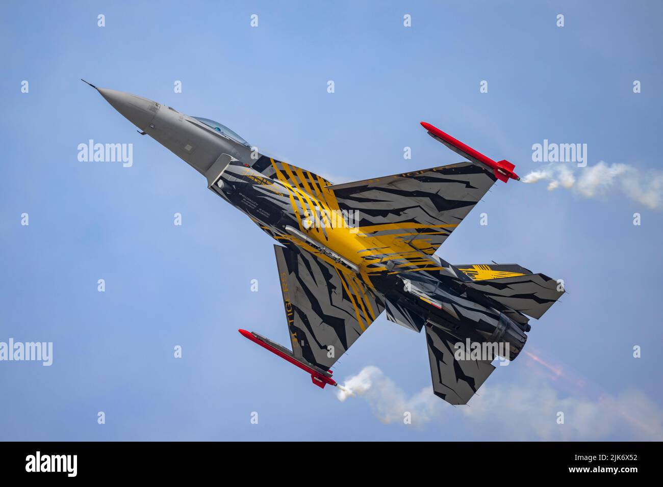 BAF Solo Display, FA-136 le X Tiger Livery, XTM 70 ans 31 Squadron et 80 ans OTAN Tiger Association Banque D'Images