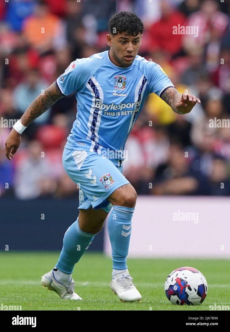 Gustavo Hamer de Coventry City pendant le match de championnat Sky Bet au stade de Light, Sunderland. Date de la photo: Dimanche 31 juillet 2022. Banque D'Images