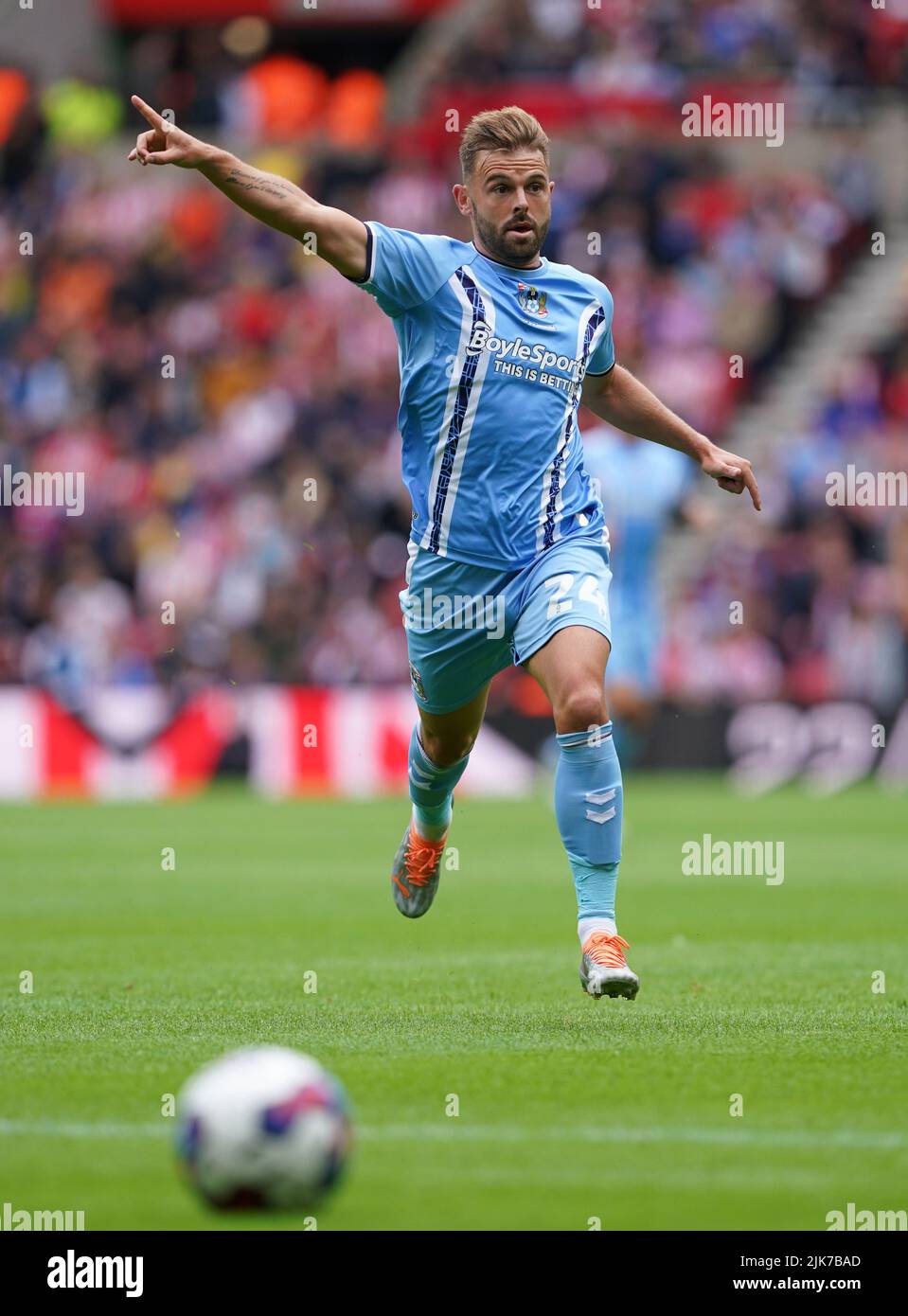 Matt Godden de Coventry City pendant le match de championnat Sky Bet au stade de Light, Sunderland. Date de la photo: Dimanche 31 juillet 2022. Banque D'Images