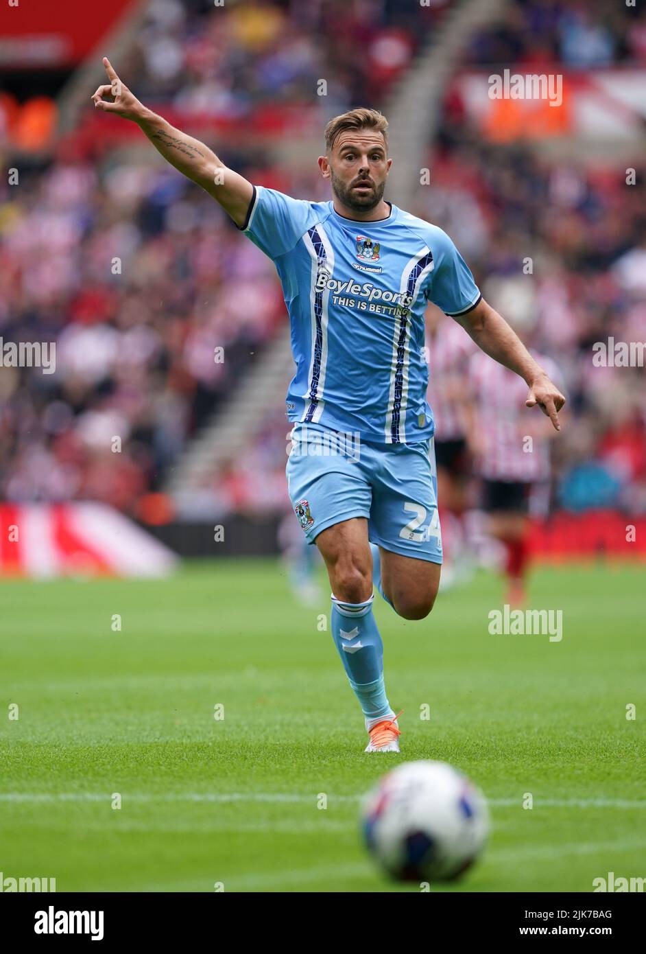 Matt Godden de Coventry City pendant le match de championnat Sky Bet au stade de Light, Sunderland. Date de la photo: Dimanche 31 juillet 2022. Banque D'Images