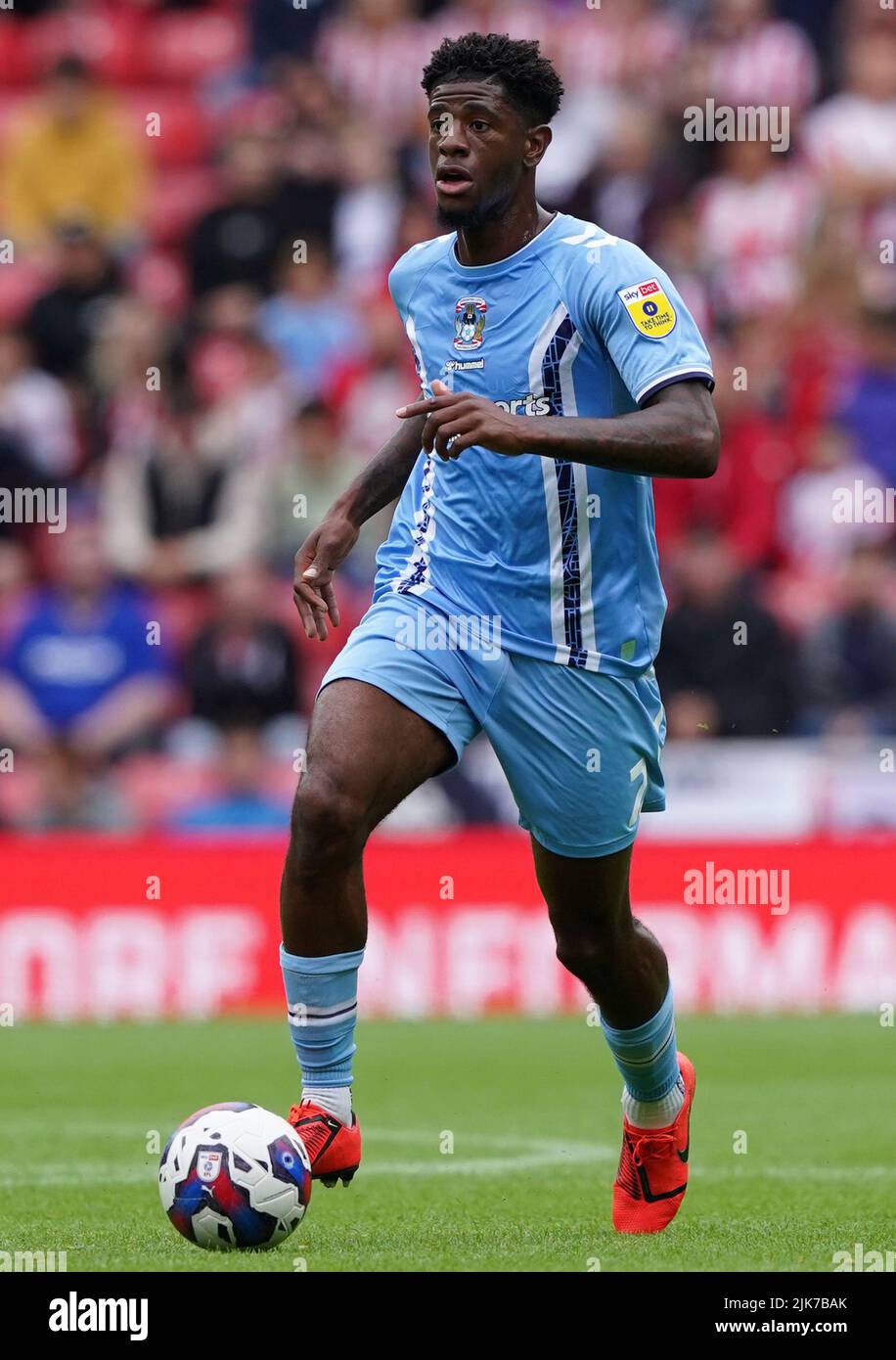 Jonathan Panzo de Coventry City pendant le match de championnat Sky Bet au stade de Light, Sunderland. Date de la photo: Dimanche 31 juillet 2022. Banque D'Images
