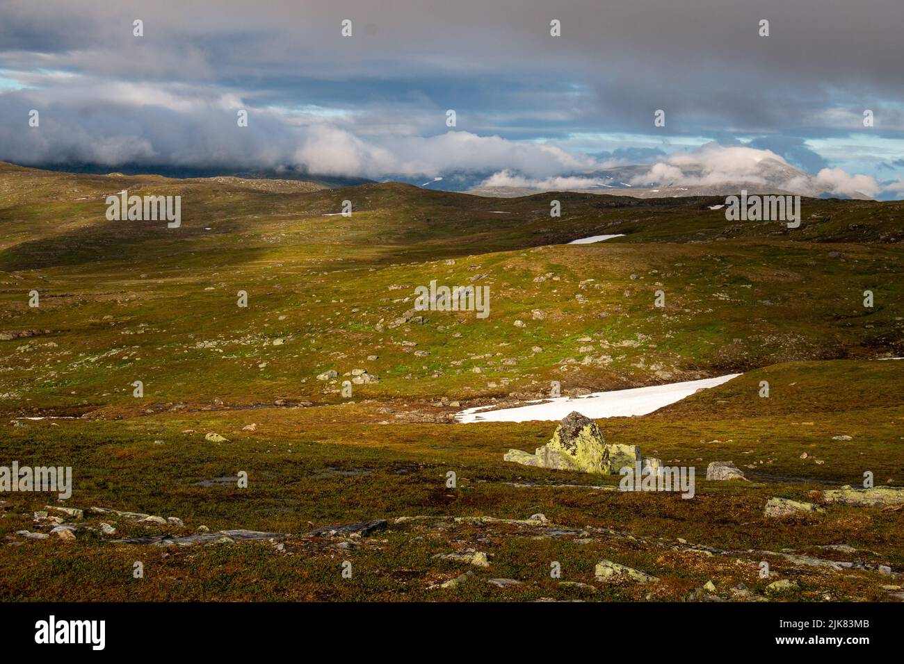 Montagnes autour de la station de montagne de Blahammaren après une tempête, Jamtland, Suède Banque D'Images