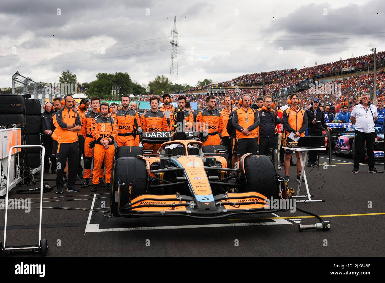 31 juillet 2022, Rome, Hongrie: Grille de départ, grille de départ, 04  NORRIS Lando (gbr), McLaren F1 Team MCL36, pendant la Formule 1 Aramco  Magyar Nagydij 2022, Grand Prix de Hongrie 2022,