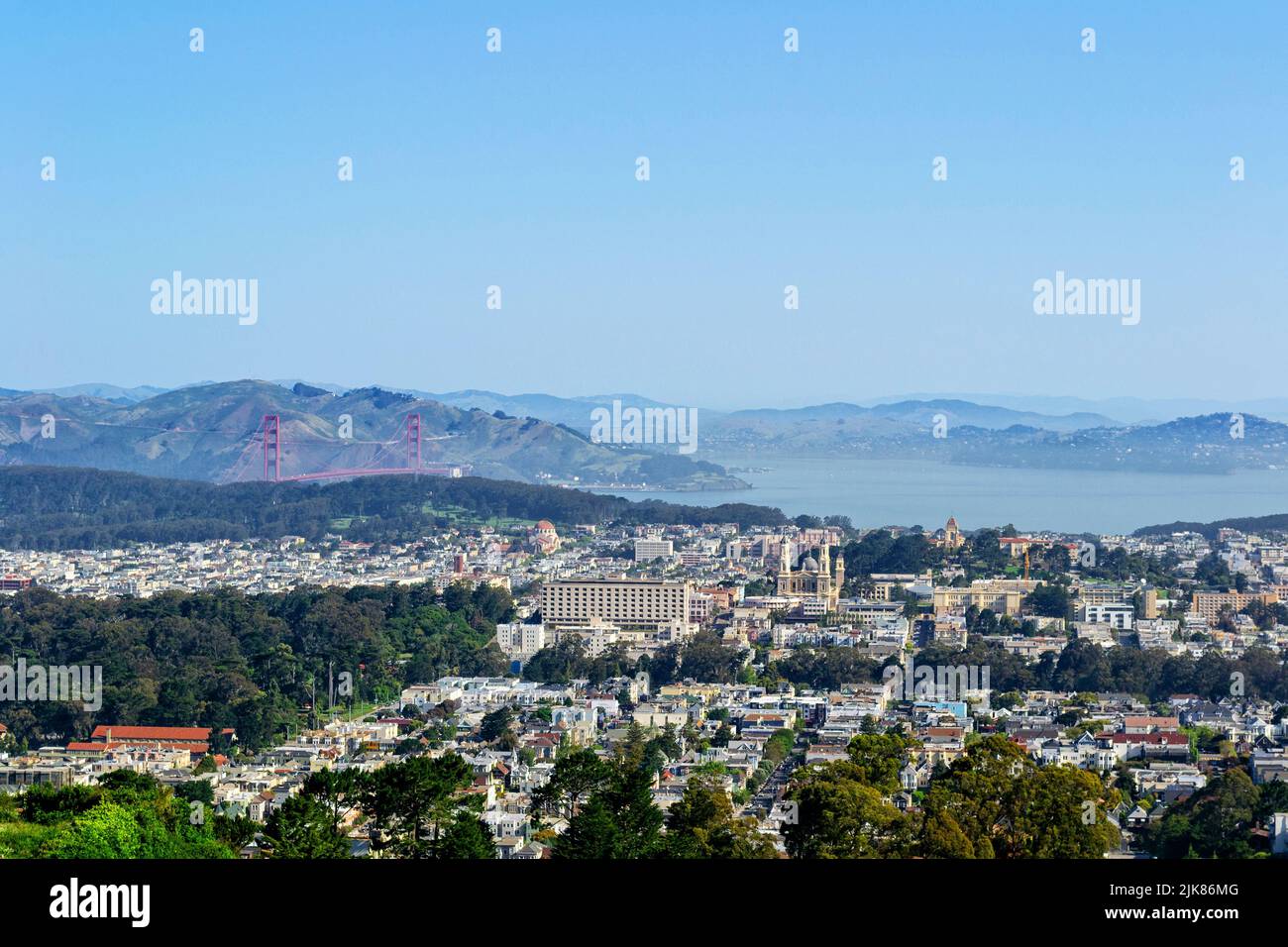 Centre ville de San Francisco depuis Twin Peaks. Banque D'Images