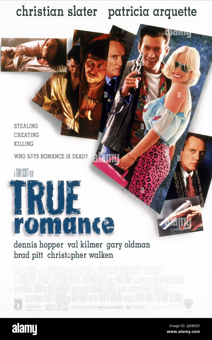 Film Poster film: True Romance (USA/FR 1993) Directeur: Tony Scott 10 septembre 1993 **AVERTISSEMENT** cette photographie est à usage éditorial exclusif et est le copyright de WARNER BROS. Et/ou le photographe assigné par la Société de film ou de production et ne peut être reproduite que par des publications dans le cadre de la promotion du film ci-dessus. Un crédit obligatoire pour WARNER BROS est requis. Le photographe doit également être crédité lorsqu'il est connu. Aucune utilisation commerciale ne peut être accordée sans l'autorisation écrite de la Société du film. Banque D'Images