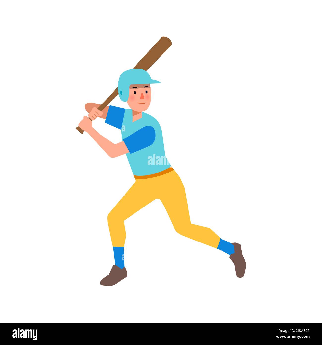 illustration vectorielle du joueur de balle character baseball Banque D'Images