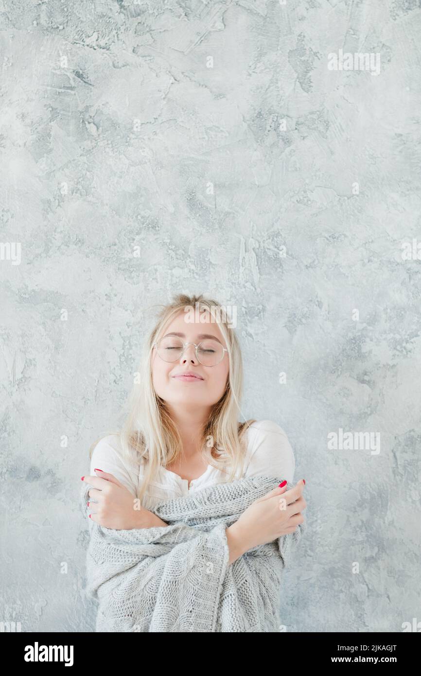 hiver week-end détente détente détente détente paisible dame Banque D'Images