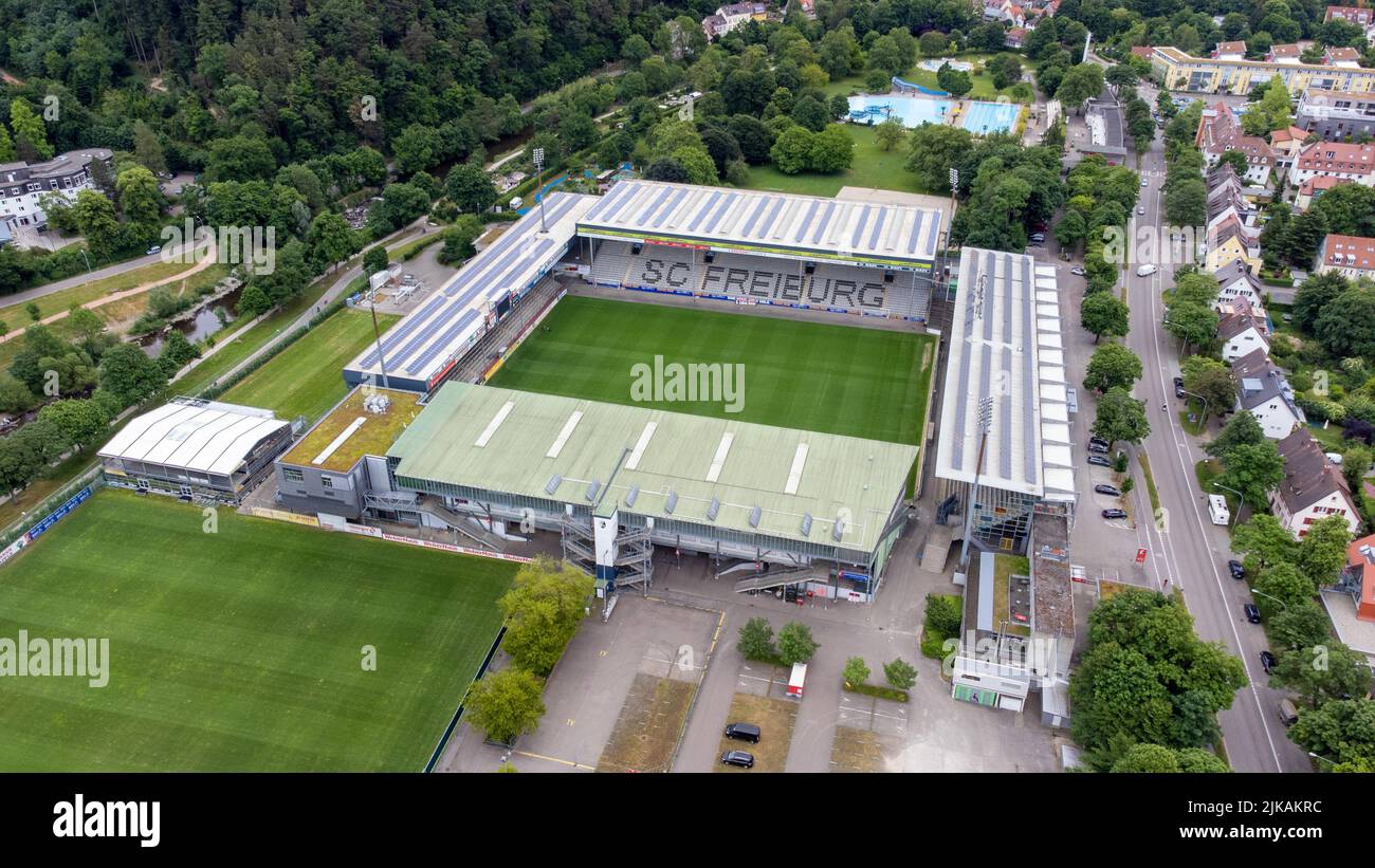 Stade Dreisamstadion, stade de l'équipe de football professionnelle de SC Freiburg, Fribourg, Allemagne Banque D'Images