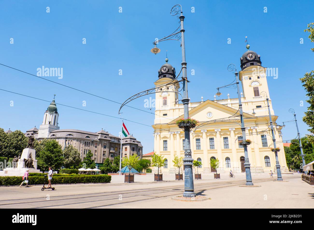 La Grande Église réformée de Debrecen, Kossuth Lajos ter, Debrecen, Hongrie Banque D'Images