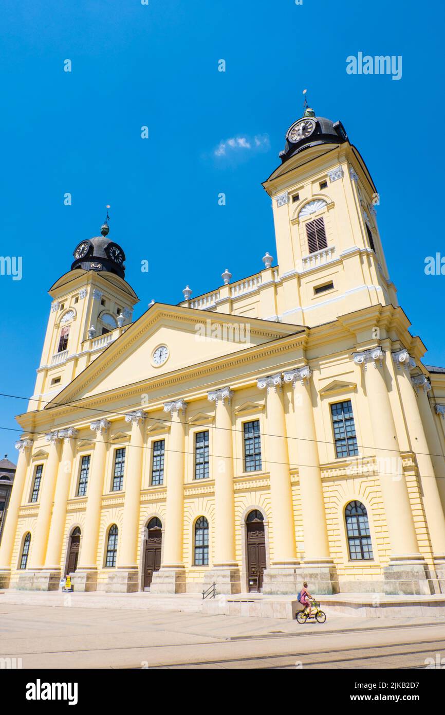 La Grande Église réformée de Debrecen, Kossuth Lajos ter, Debrecen, Hongrie Banque D'Images