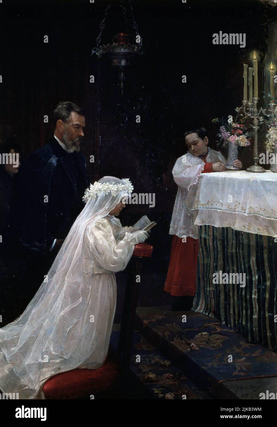 PICASSO , PABLO RUIZ. PINTOR ESPAÑOL . MALAGA 1881 1973. PRIMERA COMUNION , OLÉO BARCELONE