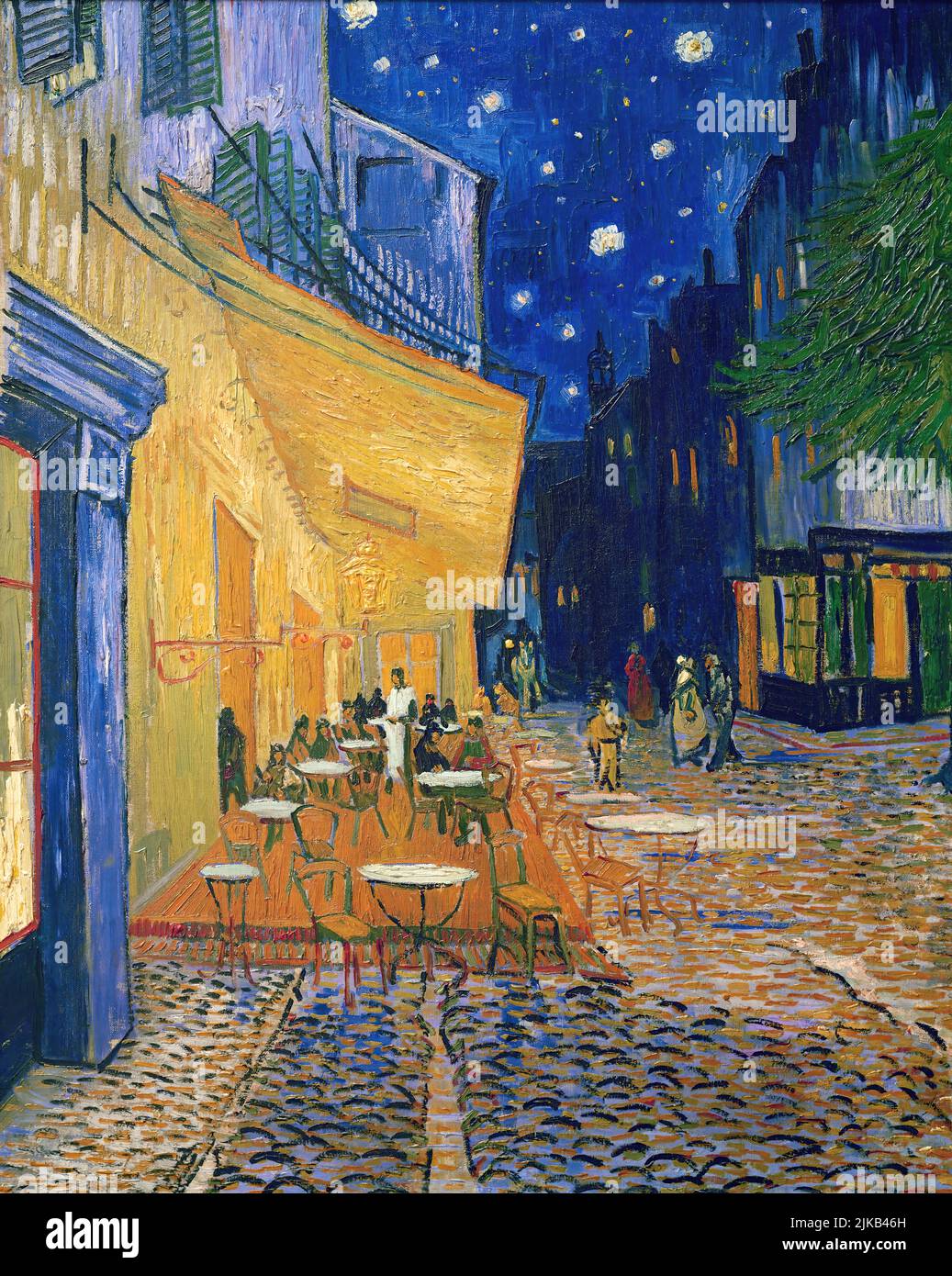 Vincent van Gogh/ café-terrasse la nuit (place du forum à Arles). Arles, septembre 1888. Huile sur toile, 80,7 x 65,3 cm. N° INV KM 108,565. MUSÉE: KROLLER MULLER RIJKSMUSEUM / OTTERLOO / HOLANDA. Banque D'Images