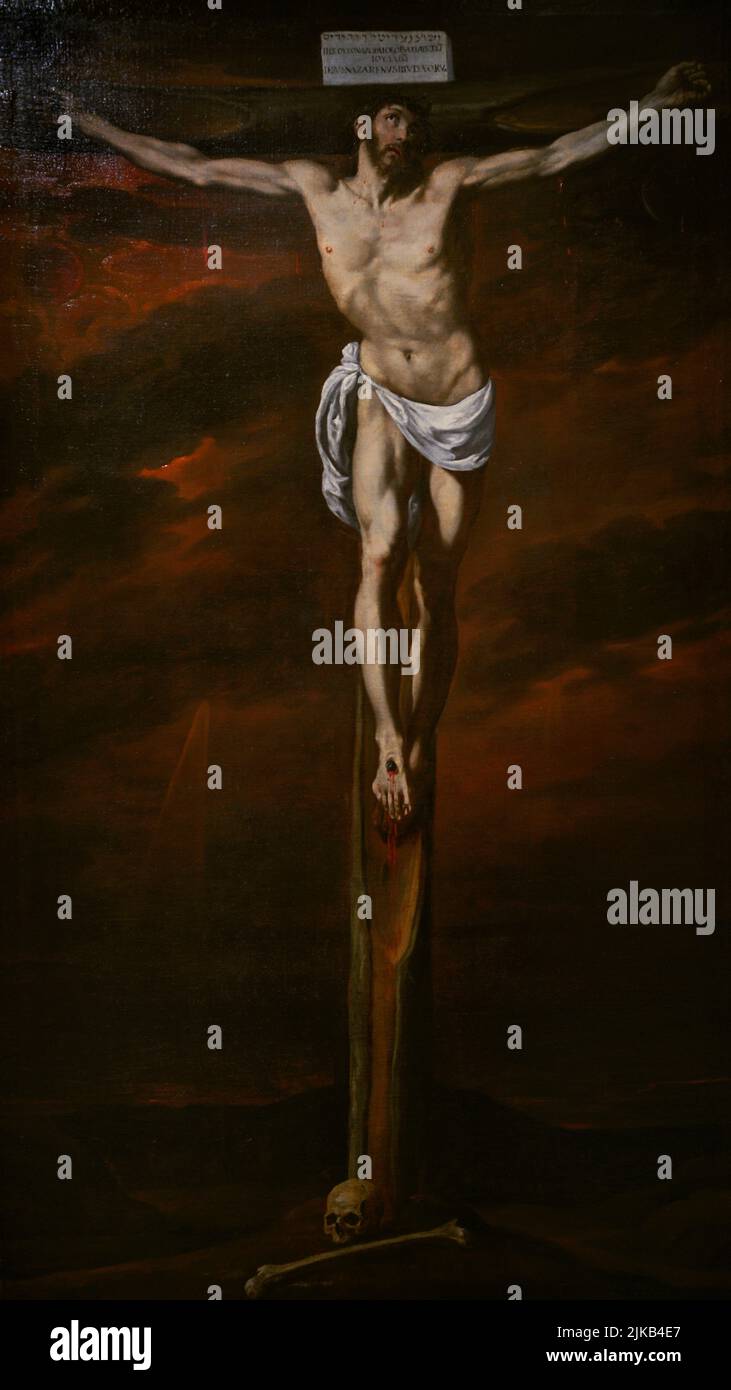 Luis Tristán (1580-1624). Peintre espagnol. Christ crucifié. Huile sur toile, env. 1620. Musée El Greco. Tolède, Espagne. Banque D'Images