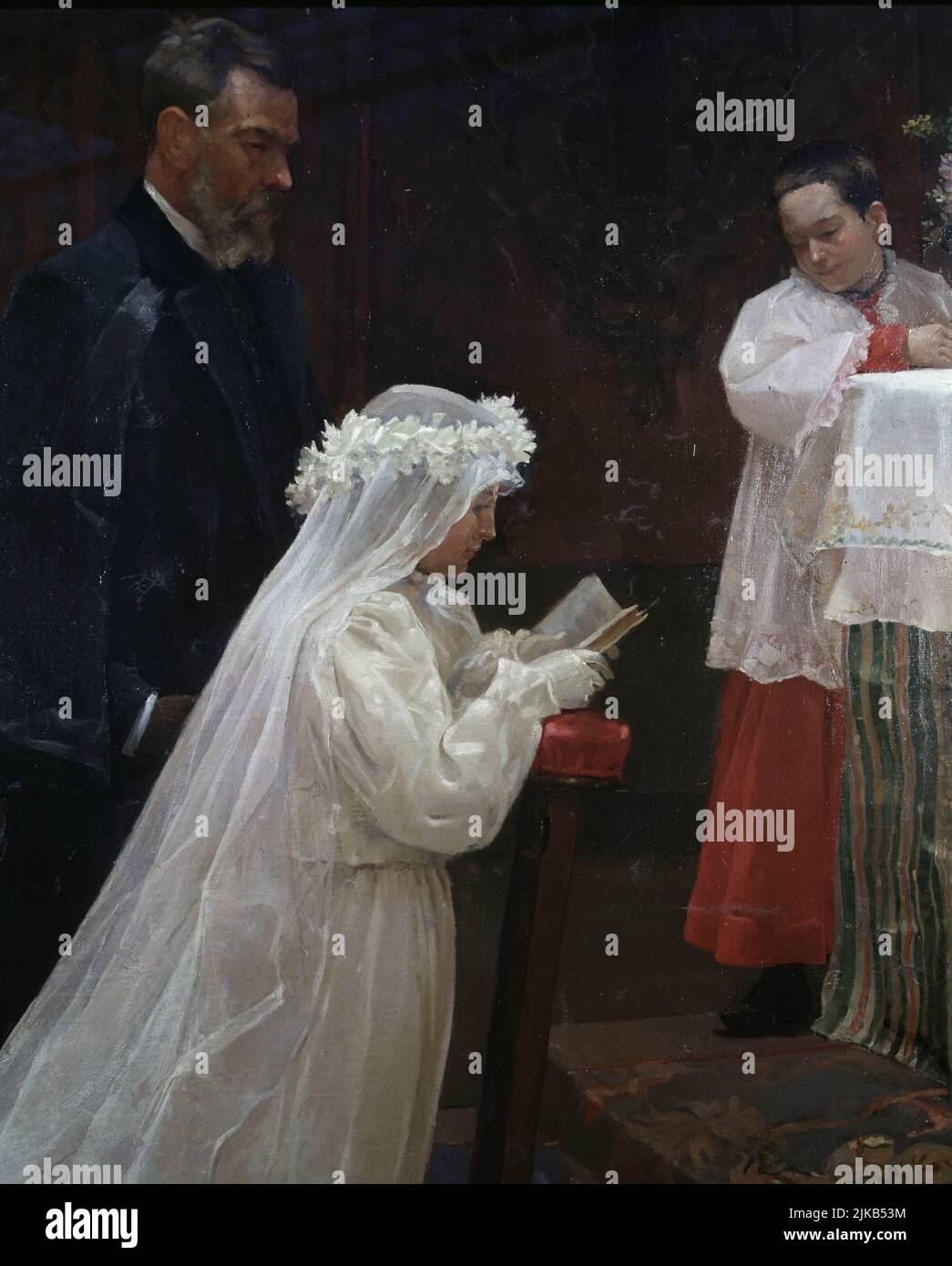 PICASSO , PABLO RUIZ. PINTOR ESPAÑOL.MALAGA 1881 1973. ' PRIMERA COMUNION ' DETALLE , AÑO 1896