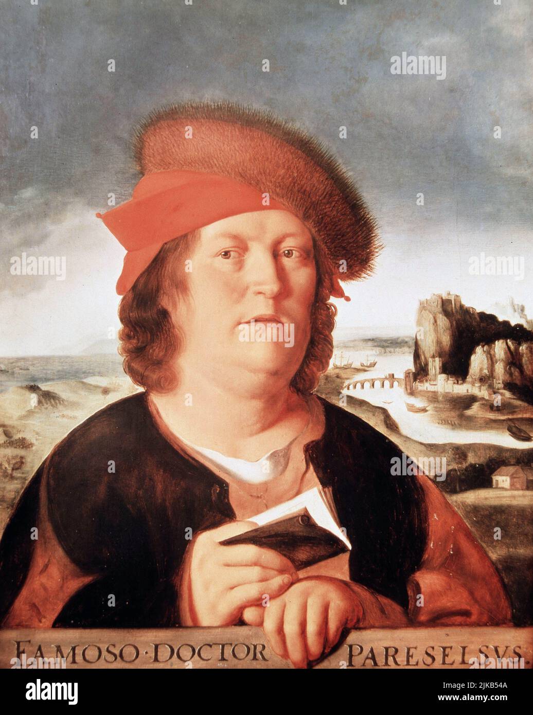 PARACELSO. TEOFRASTO BOMBARDÉ VAN HOHENHAIM. ALQUIMISTA Y MEDICO SUIZO . 1493 - 1541. OLEO DE Q . SYSTÈME MUSÉE DU LOUVRE . PARIS. Auteur: QUENTIN MASSYS (ca. 1466-1530). Banque D'Images