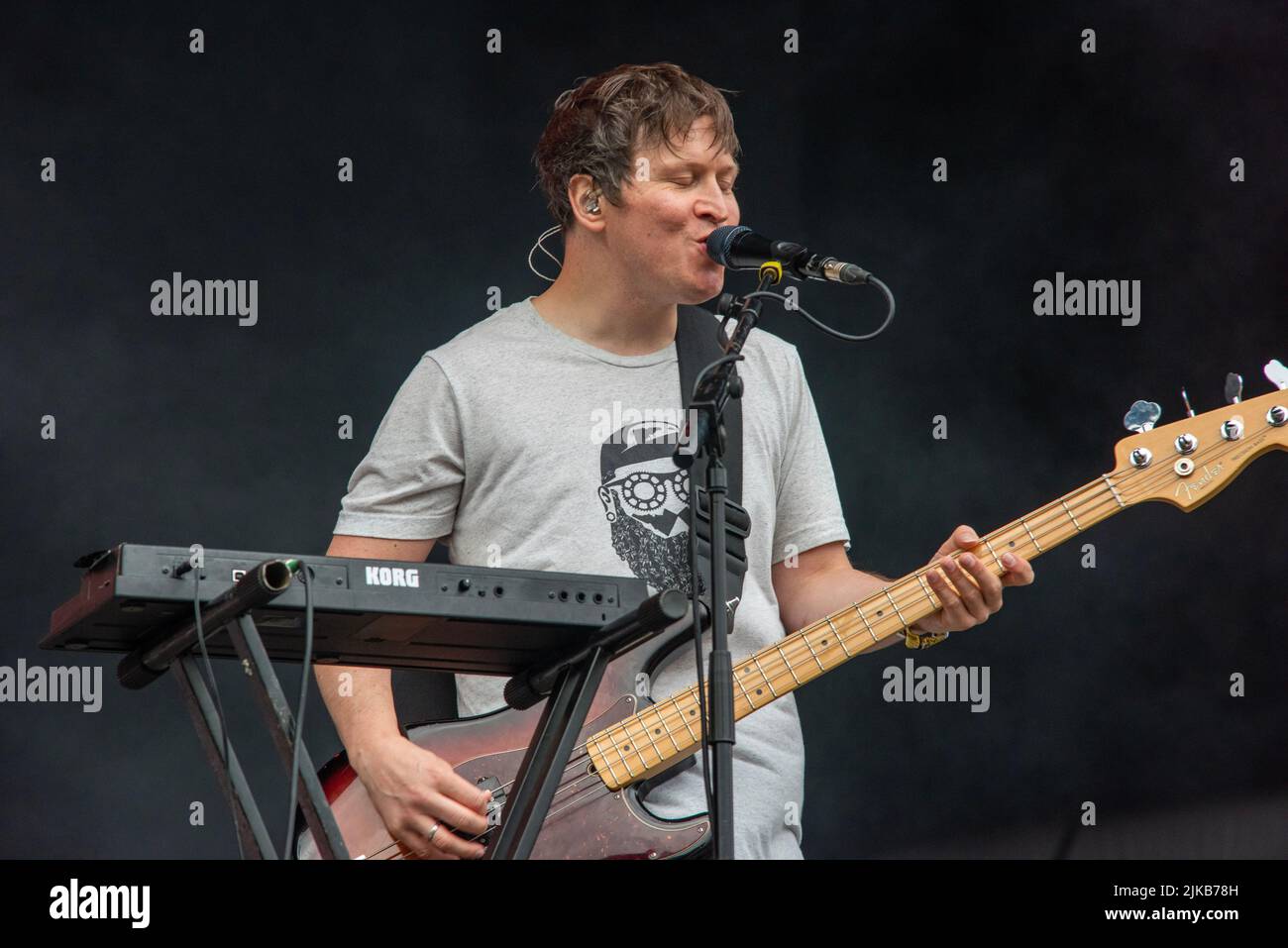 Les wombats jouent la scène principale à Kendal Calling. Samedi 30th juillet 2022 Banque D'Images