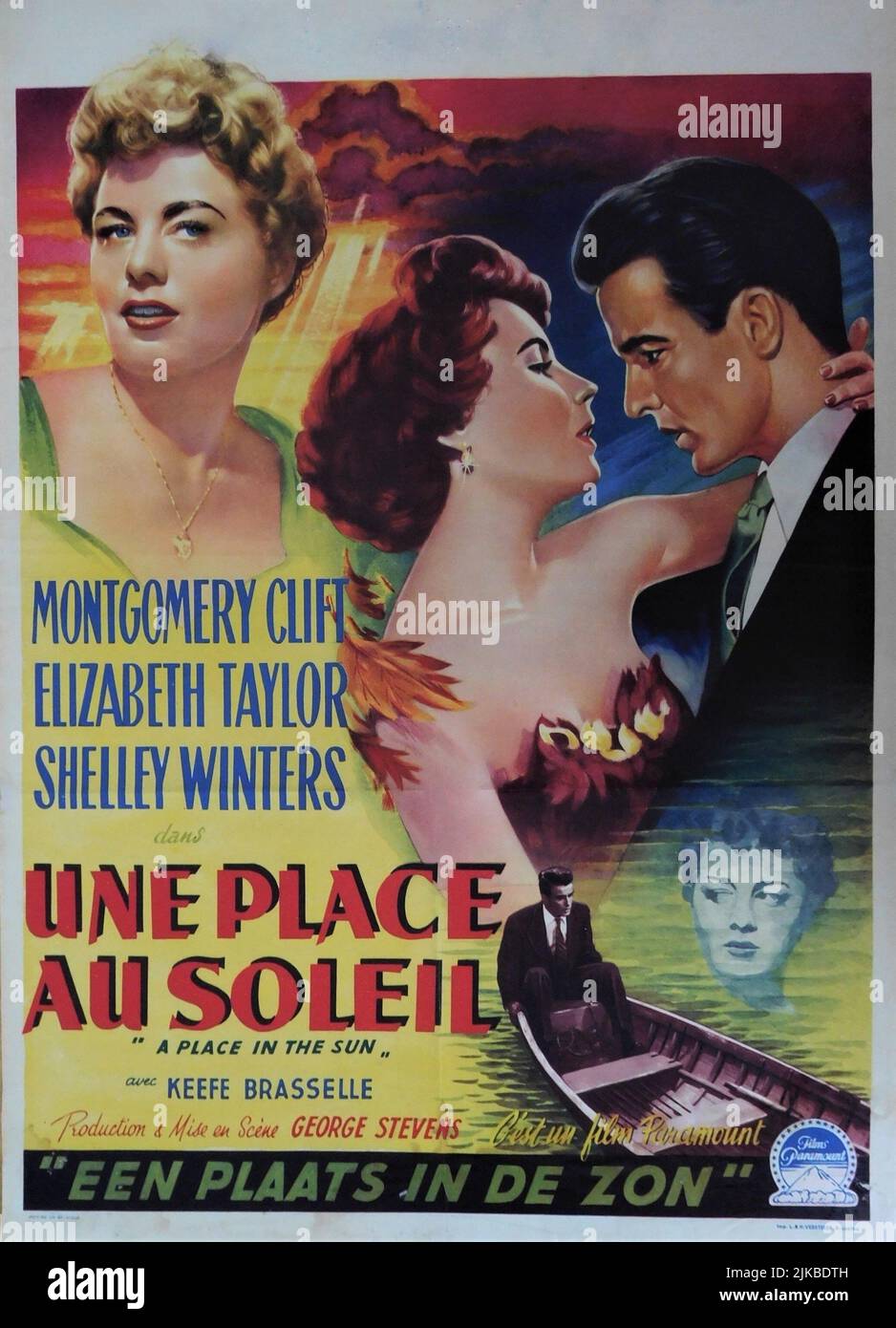 MONTGOMERY CLIFT ELIZABETH TAYLOR et SHELLEY HIVERNENT dans Un LIEU AU SUN 1951 réalisateur / producteur GEORGE STEVENS de roman une tragédie américaine par Theodore Dreiser musique Franz Waxman costume design Edith Head Paramount Pictures Banque D'Images