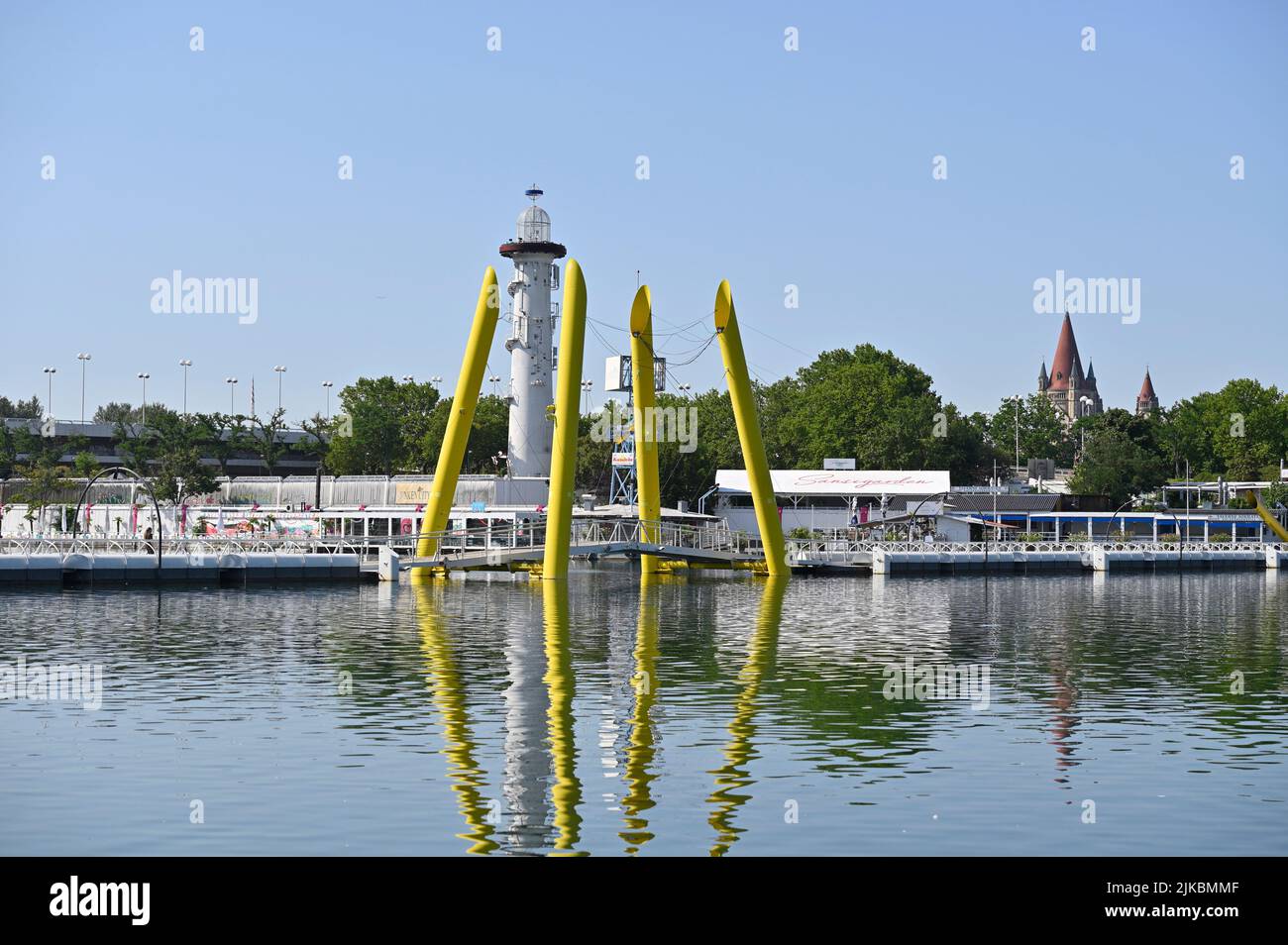 Vienne, Autriche. Plage de COPA sur le Danube à Vienne Banque D'Images