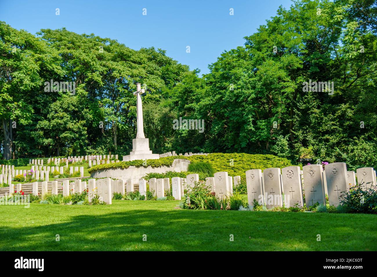 Les tombes des soldats américains de la deuxième guerre mondiale dans un cimetière du parc Cytadela Banque D'Images