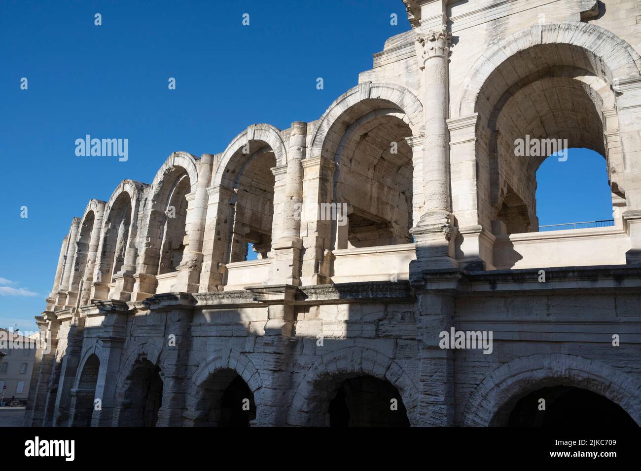 Arles, France. Amphithéâtre romain ; Banque D'Images