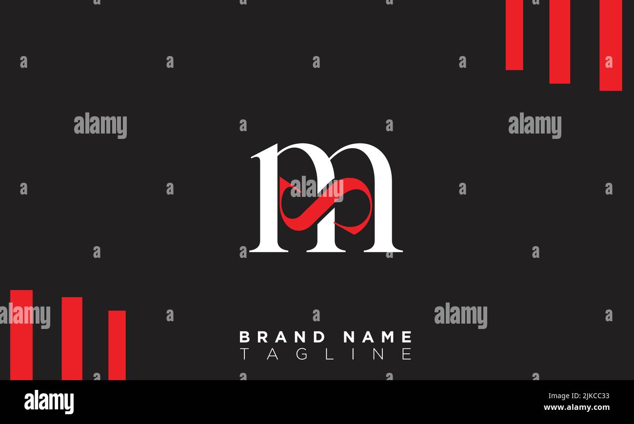 Lettres de Mme Alphabet initiales logo du monogramme Illustration de Vecteur