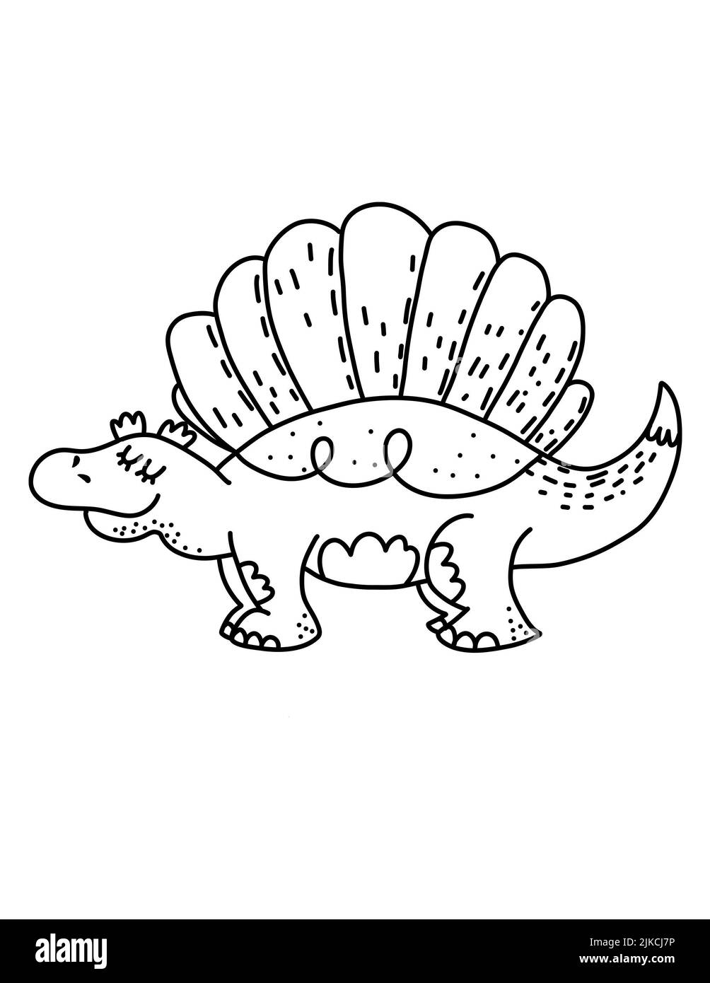 Page de coloriage des dinosaures pour les enfants. Enfants art animal Banque D'Images