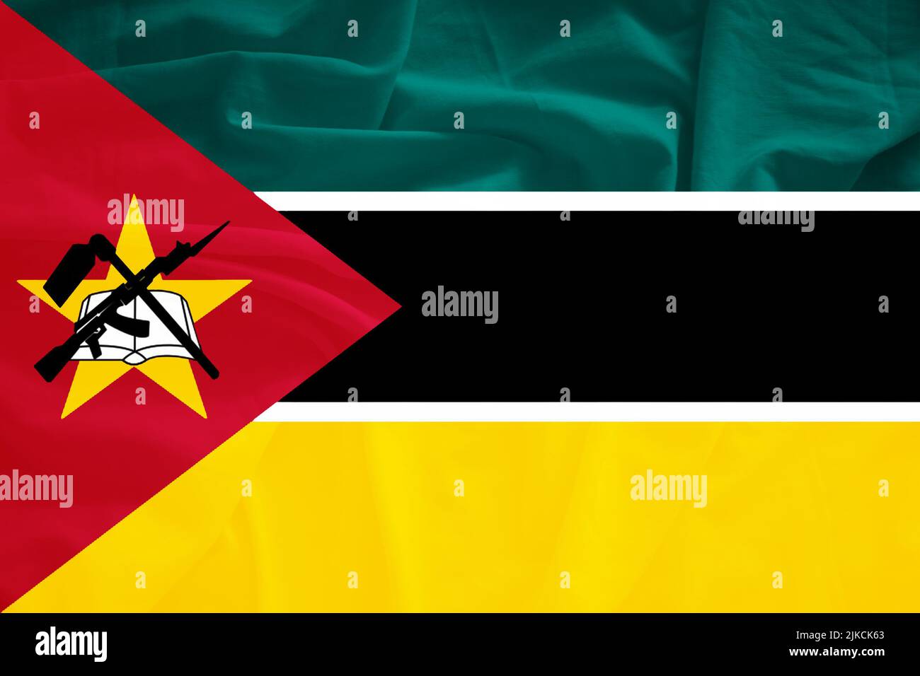 Drapeau du Mozambique avec effet 3D Banque D'Images