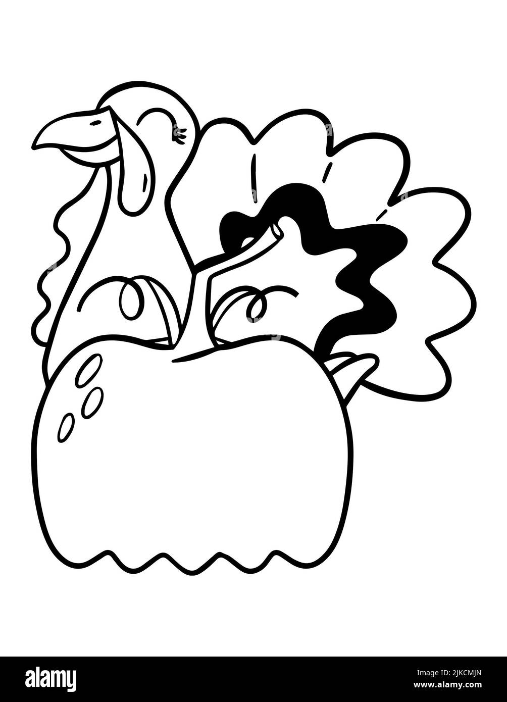 Page du livre de coloriage de Thanksgiving. Page de coloriage de dinde Banque D'Images