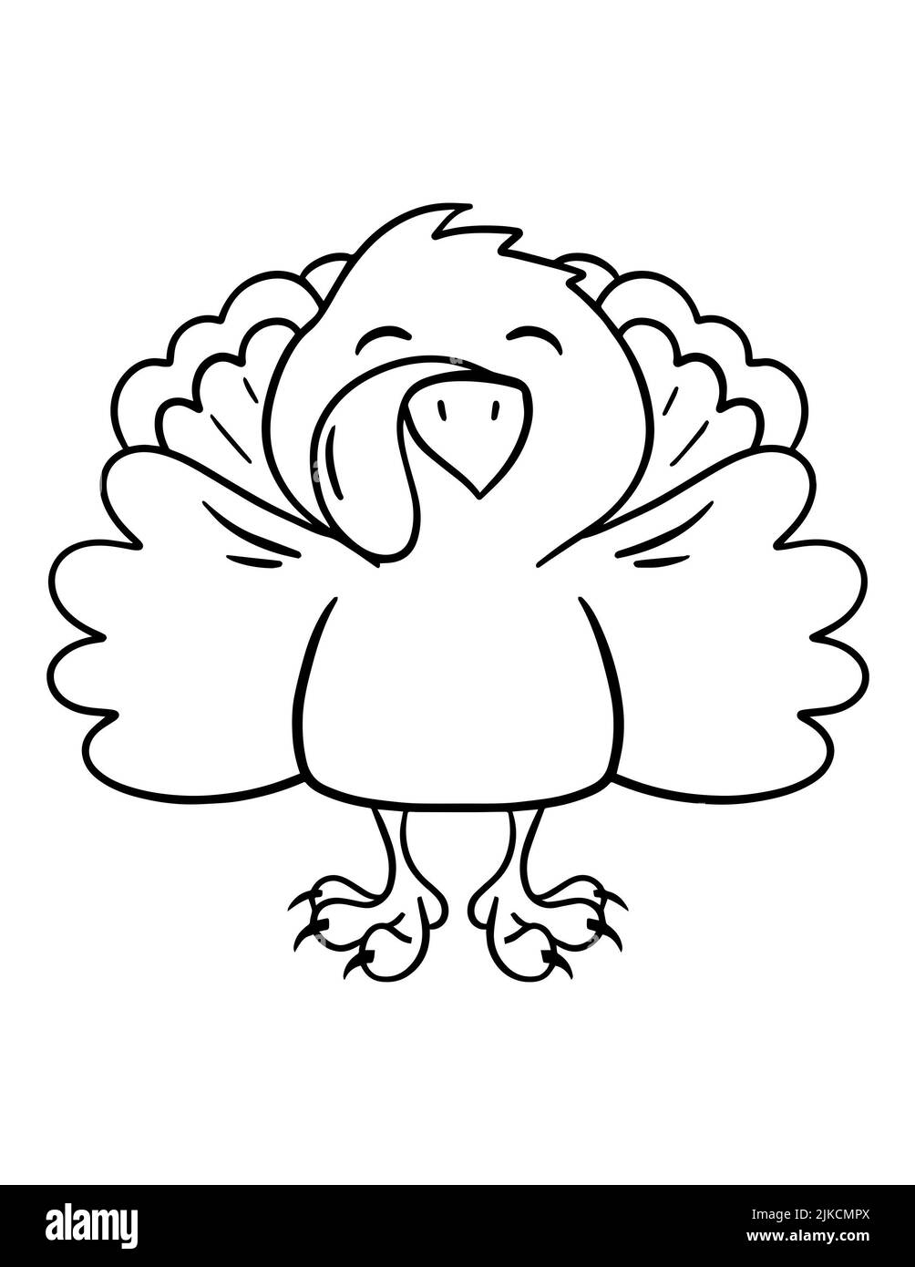 Page du livre de coloriage de Thanksgiving. Page de coloriage de dinde Banque D'Images