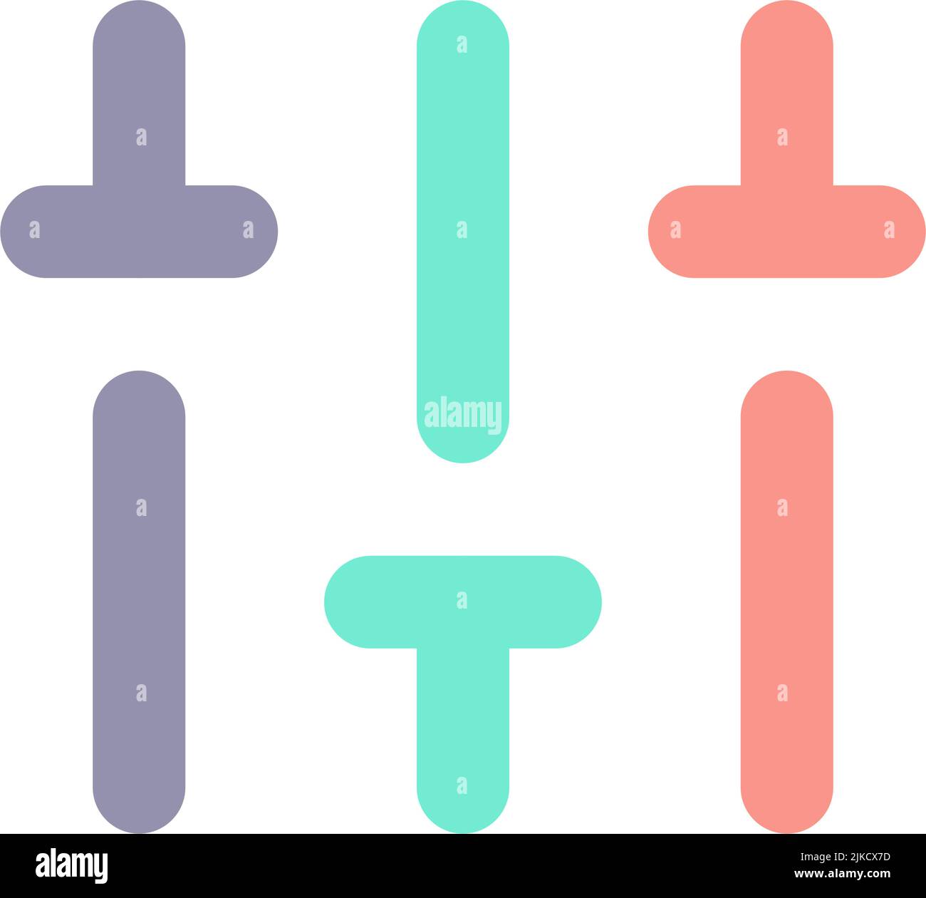 Icône d'interface utilisateur couleur plate de réglage vertical Illustration de Vecteur
