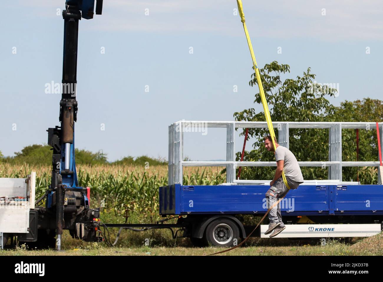 Zagreb, Croatie, 1 août 2022, les travailleurs ont décidé d'utiliser