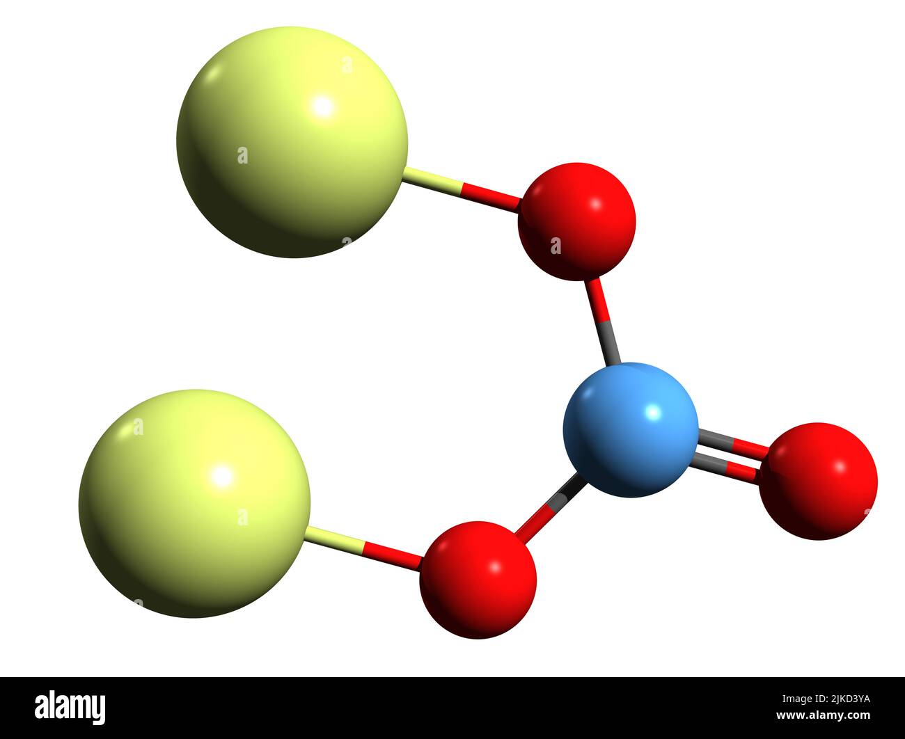 3D image de formule squelettique au carbonate de lithium - structure chimique moléculaire du médicament pour trouble bipolaire isolé sur fond blanc Banque D'Images