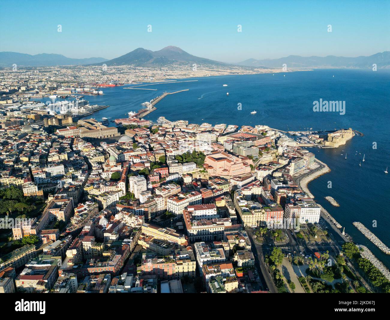 Napoli, veduta aerea Villa Comunale Banque D'Images