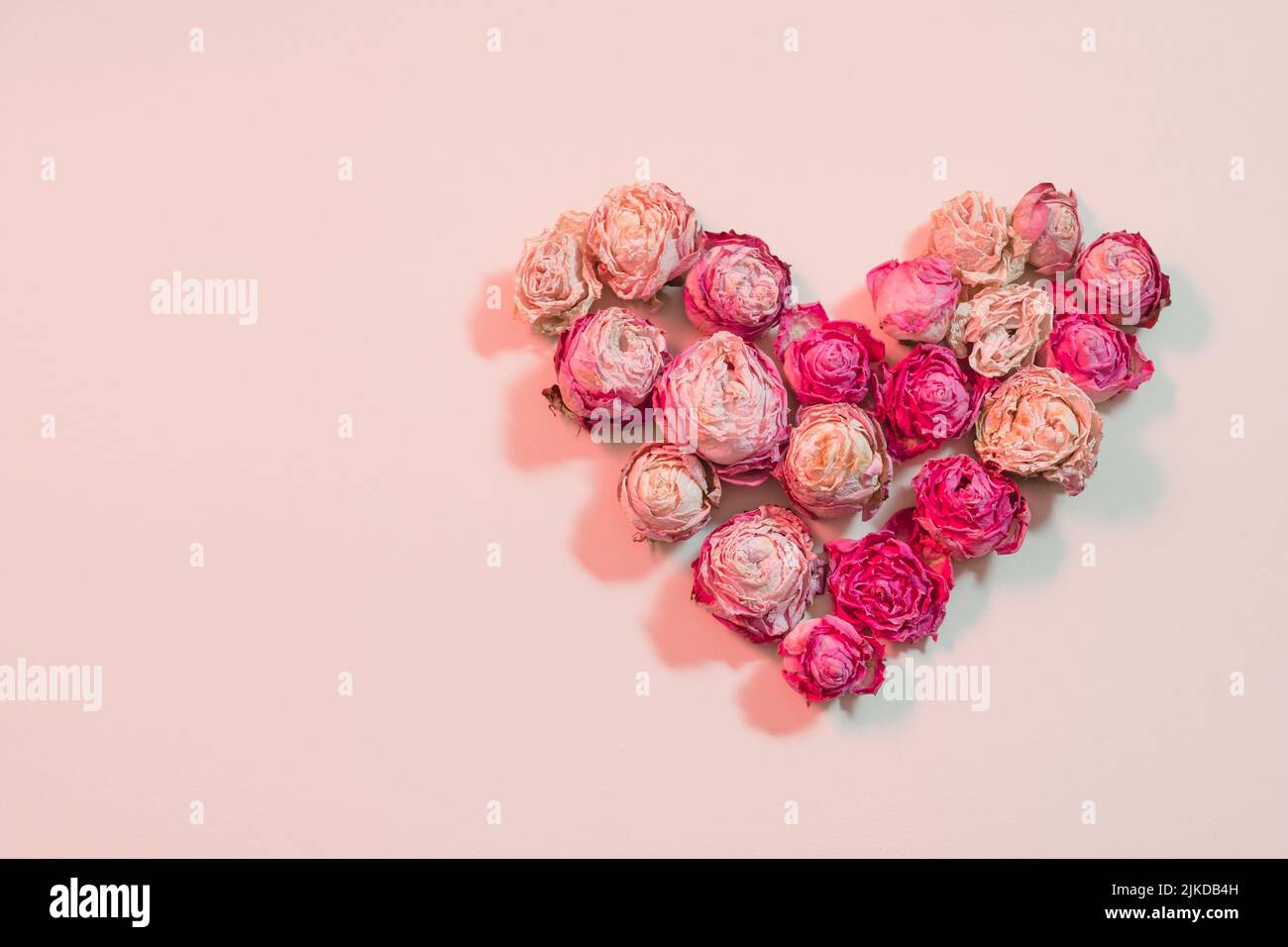 saint-valentin composition fleur rose amour coeur Banque D'Images