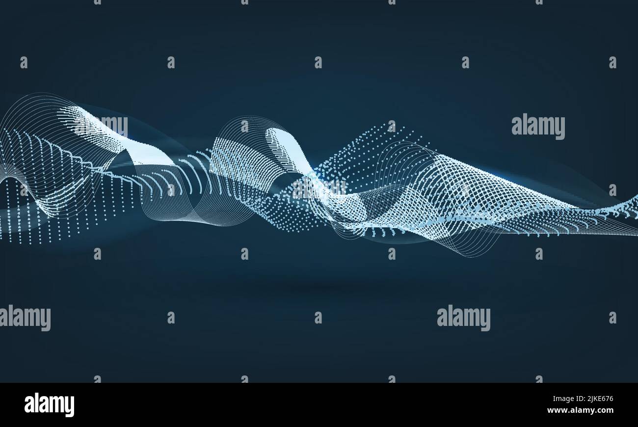 Arrière-plan de mouvement d'onde abstrait de couleur bleu sarcelle. Illustration de Vecteur