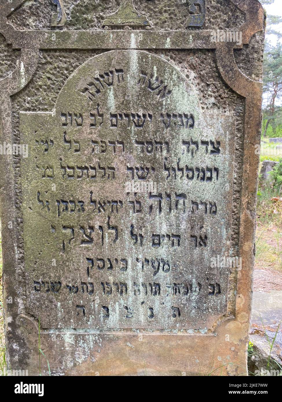 Ruines de l'ancien cimetière juif à Otwock Pologne cmentarz żydowski W Otwock pierres à tête cimetière juif tombe juive beit kvarot tombe juive Banque D'Images