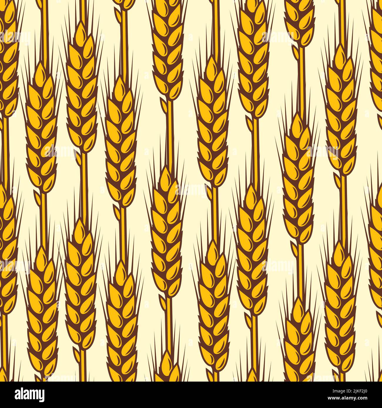 Motif sans couture avec blé. Image agricole avec des oreilles dorées naturelles d'orge ou de seigle. Illustration de Vecteur