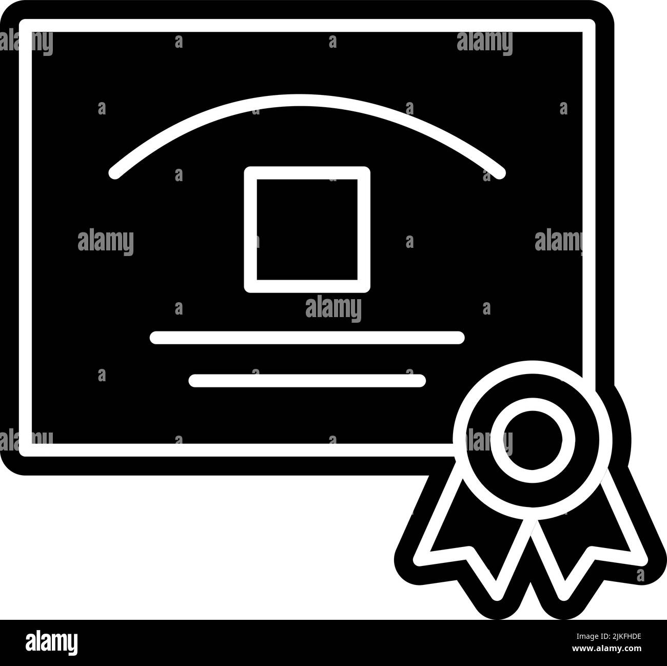 illustration vectorielle noire de l'icône de certificat. Illustration de Vecteur
