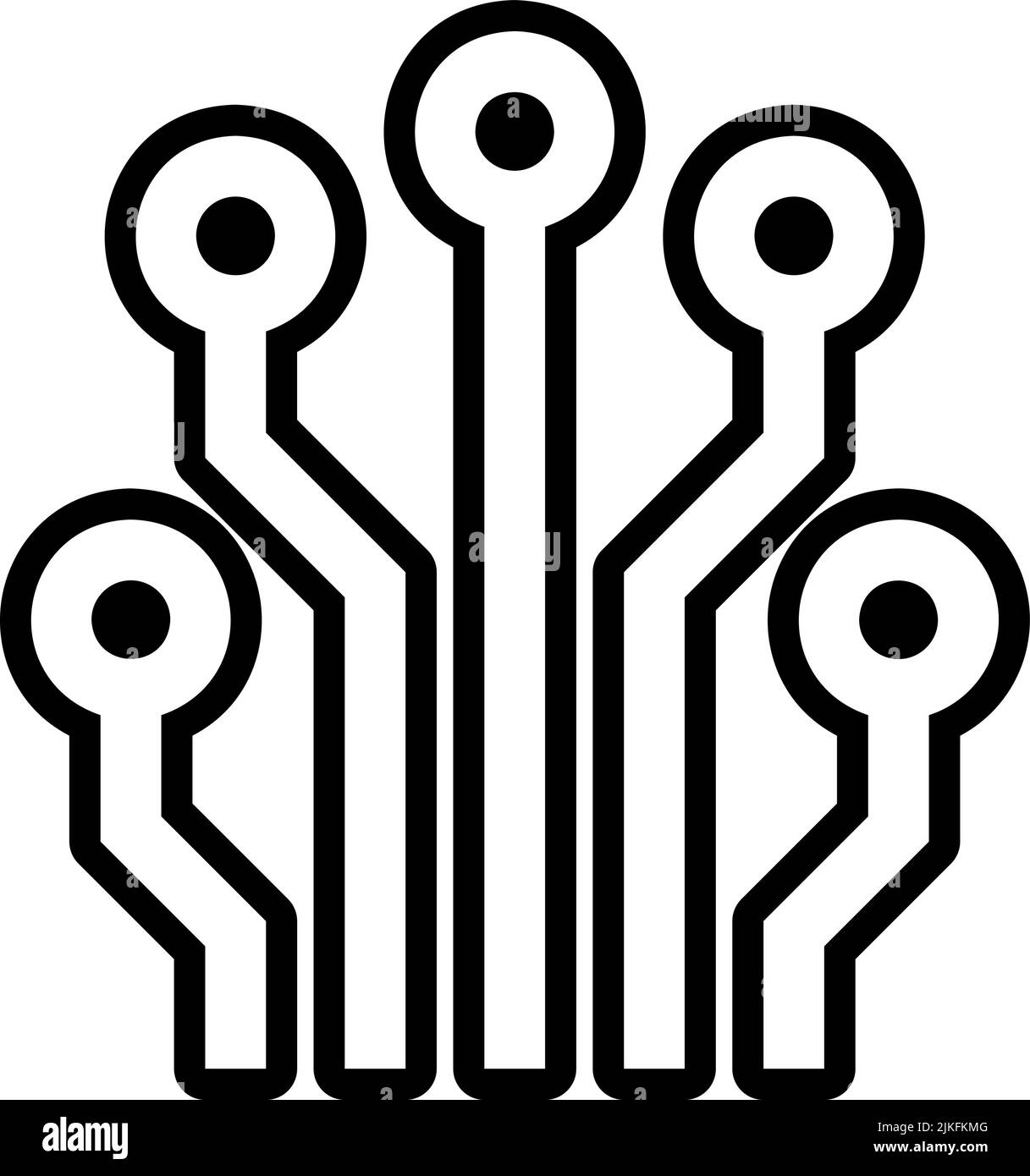 illustration vectorielle noire de l'icône de circuit électrique. Illustration de Vecteur